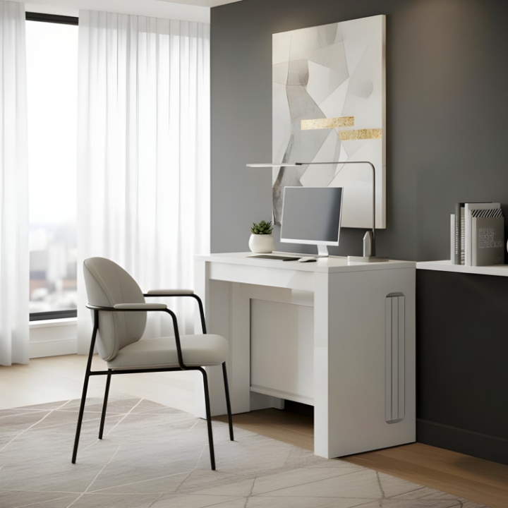 	Consola/masa dining extensibila alb Blanca